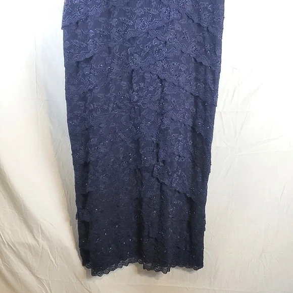 Marina Navy Blue Lace Formal Dress - Picture 3 of 8